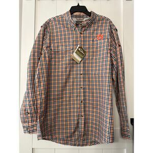 Drake Waterfowl Men's Auburn Gingham Plaid Wingshooter's long-sleeve NEW SZ L